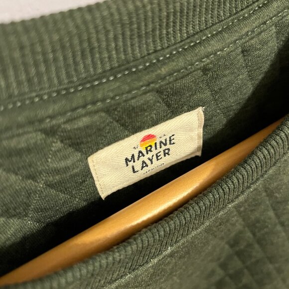 Marine Layer Quilted Sweatshirt - Men's Size Medium - Green - Picture 2 of 6